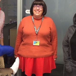 Orange Jessica London Turtleneck Striped Sweater